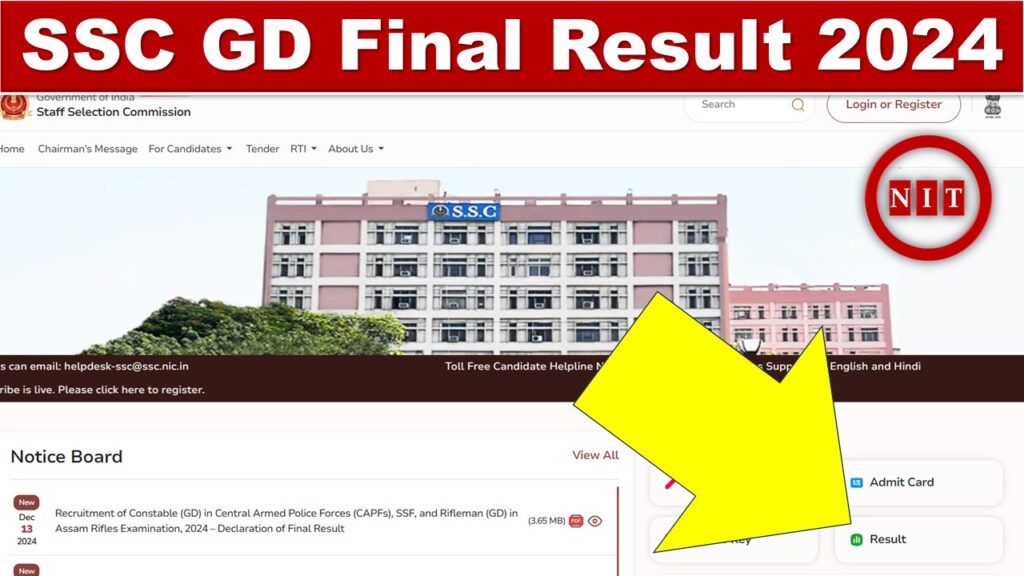 SSC GD Final Result 2024